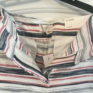 Loft red, White, and blue 6 inch mid rise short size 14